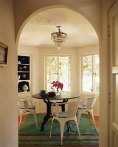 crystal chandelier, dining room interior design