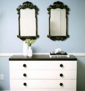 vintage vanity mirrors, white dresser