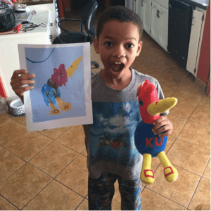 displaying child's artwork french and french