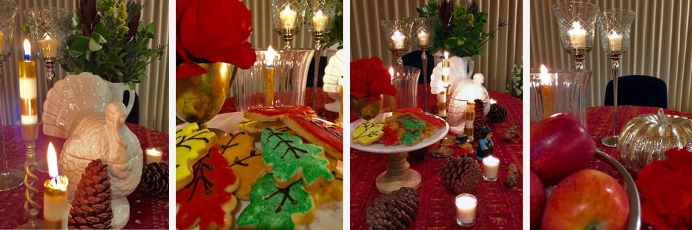 Holiday table decor design candles