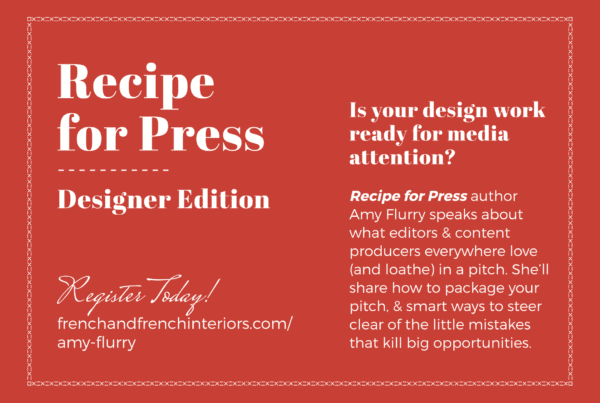 Event postcard for Amy Flurry's Recipe for Press speaking event