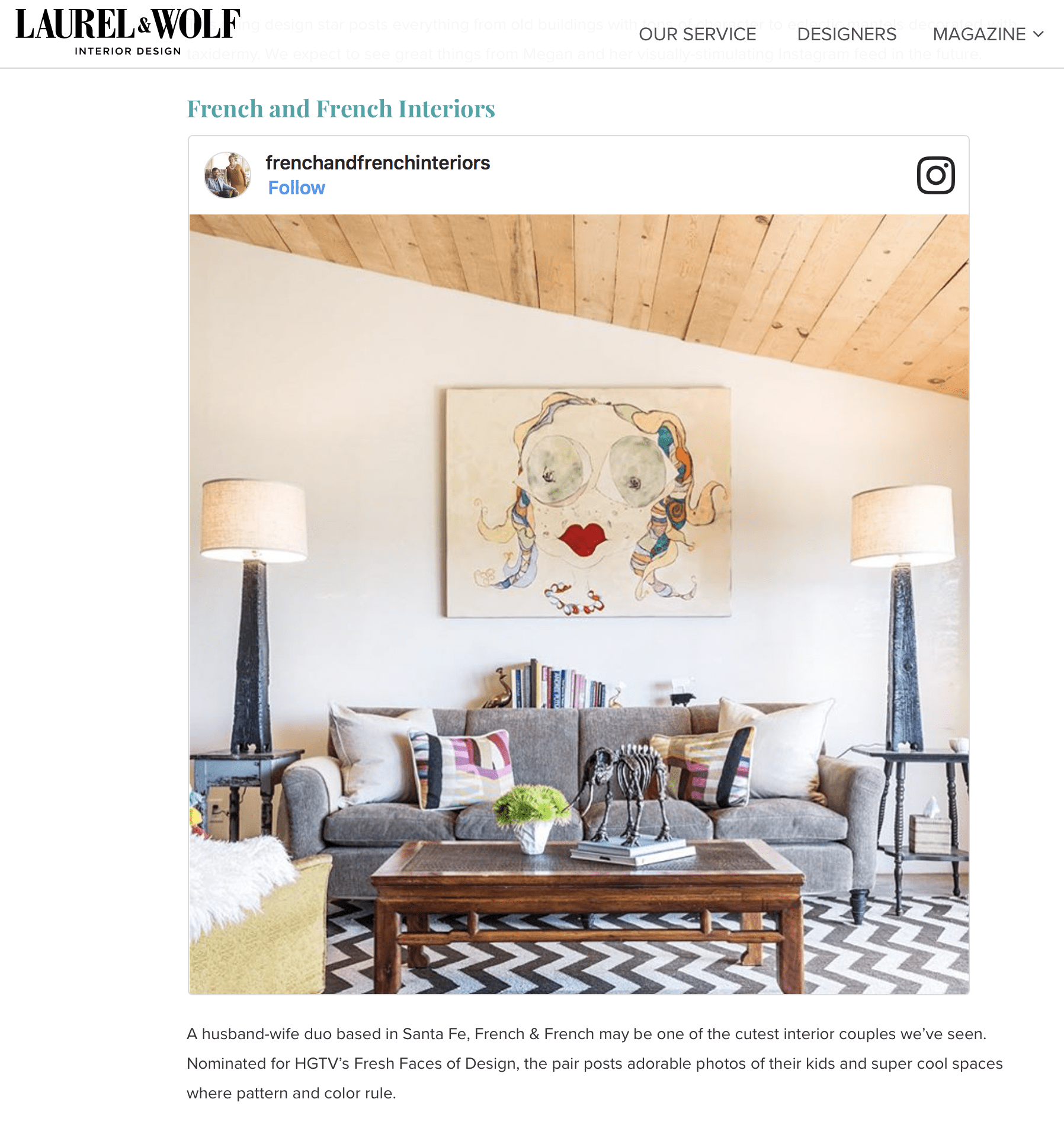 11 Instagram Design Stars laurel and wolf article featuring french and french interiors