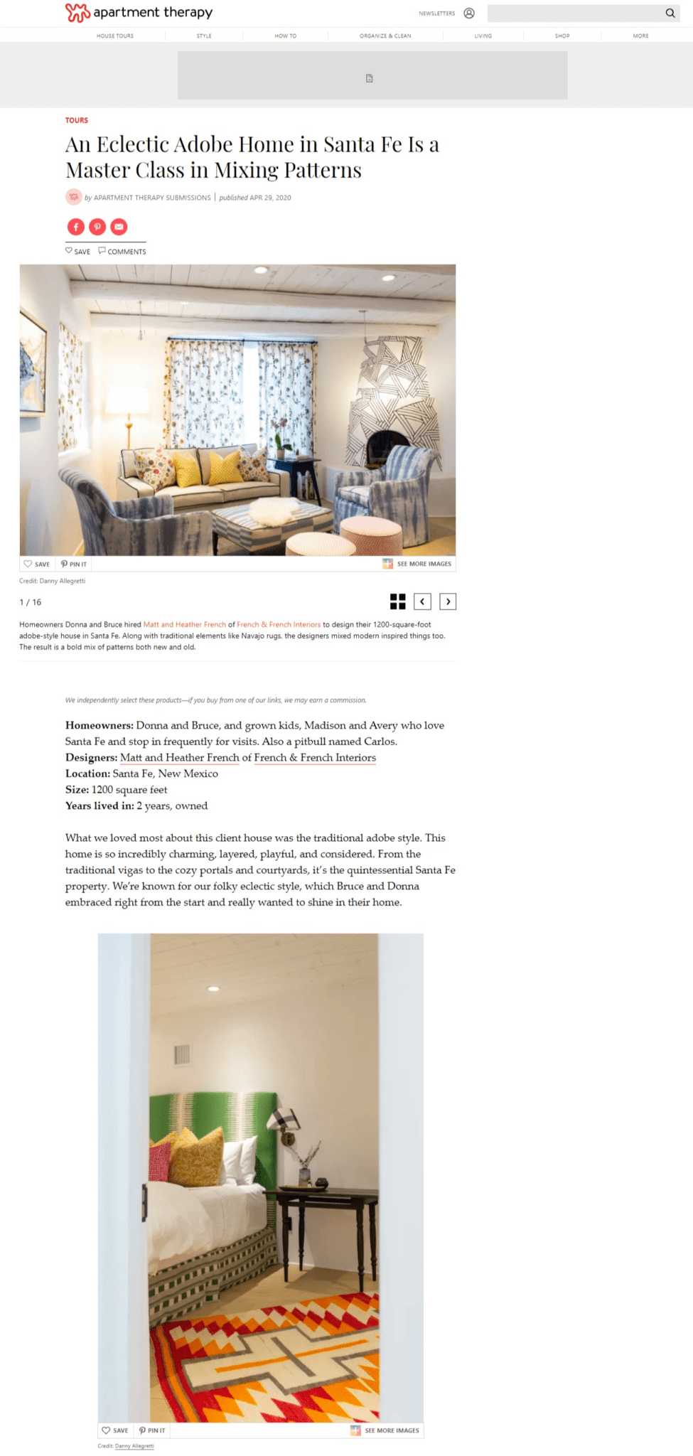 An Eclectic Adobe Home apartment therapy article featuring french and french interiors
