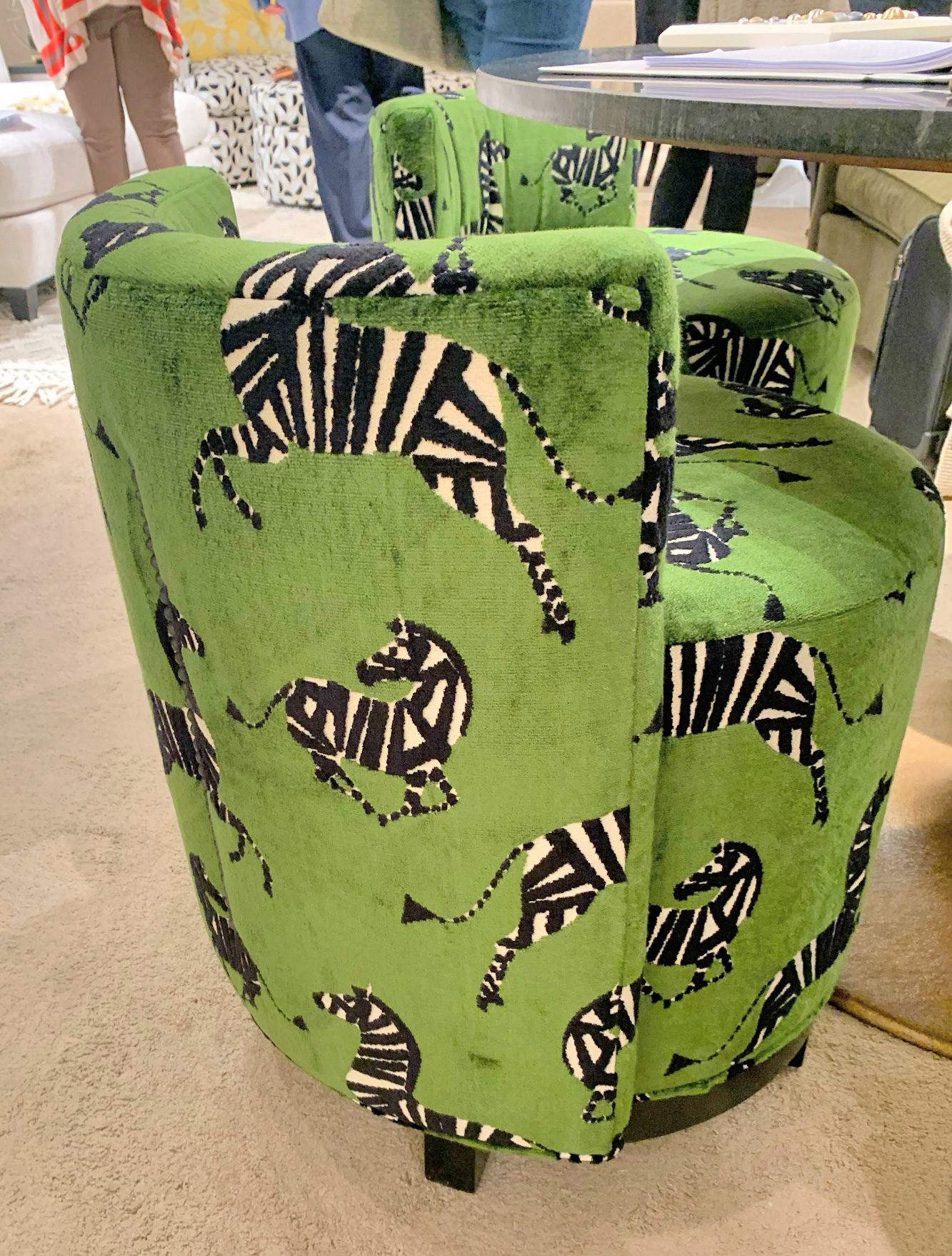 Norwalk-green-zebra-fabric-tub-chair