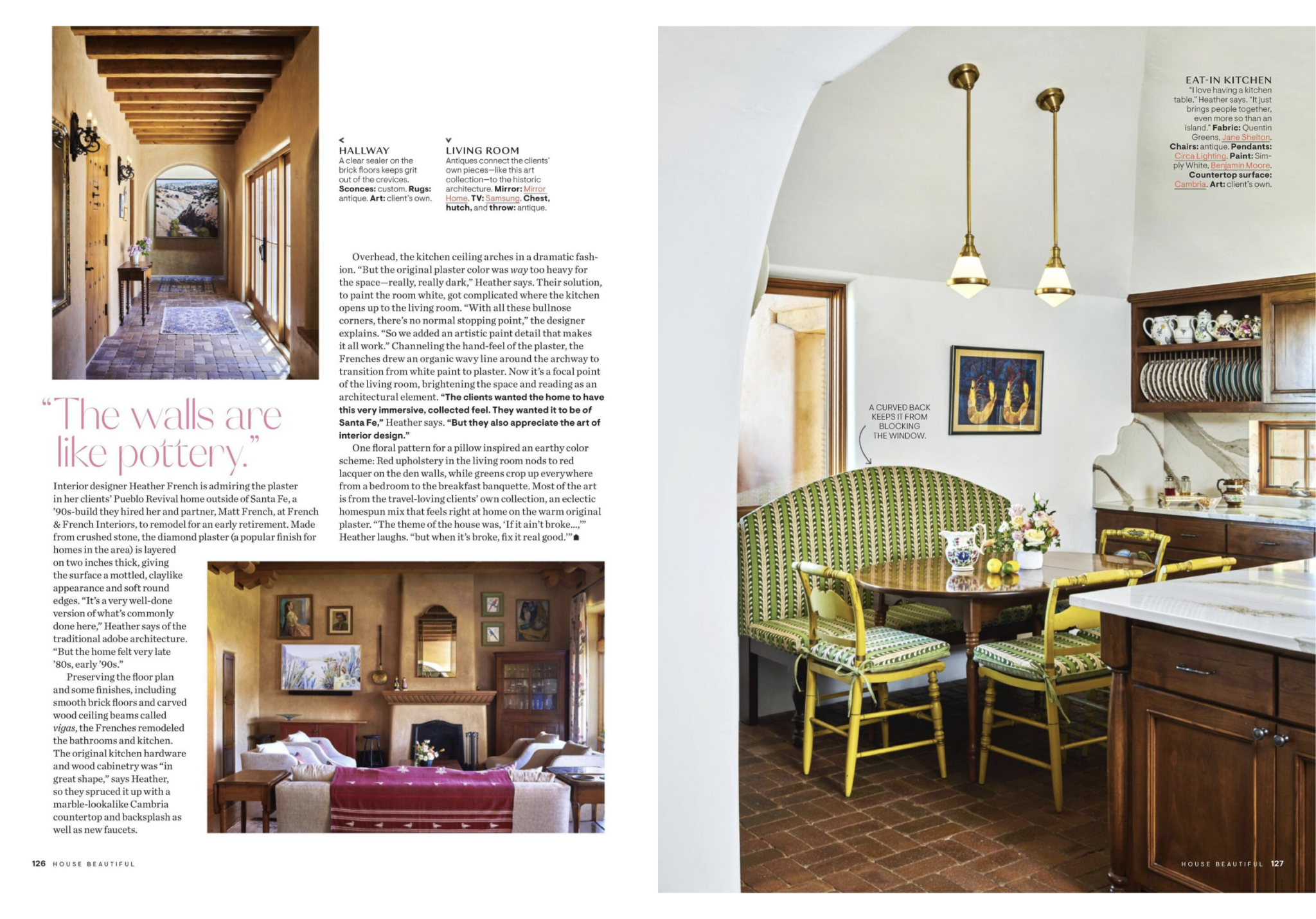 Houes eBeautiful magazine spread features French & French Interiors Santa Fe project Desert Flower